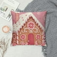 thumbnail image 2 of COMIO  Pink Christmas Pillow Covers Santa Claus Gingerbread House Christmas Decorations Christmas Pillows Decorative Throw Pillows Cases Holiday Decor for Couch Living Room, 2 of 5