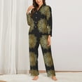 thumbnail image 2 of Hirioo Gold Mandala for Women's Pajama Sets 2 Piece Pjs Women's Long-Sleeved Pajama Set Button Down Sleepwear,S-XXL-, 2 of 7