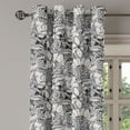 thumbnail image 2 of Ambesonne Floral Grommet Curtain, Frangipani Mimosa Lotus, 50" x 96", Black White Pale Grey, 2 of 6
