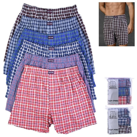 6 Mens Plaid Boxer Shorts Lot Underwear Pack Comfort Waistband Size S M L XL