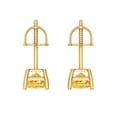 thumbnail image 4 of Clara Pucci 1.5Ct Natural Citrine Princess Cut VVS1 Screw Back Stud 14k Solid hypoallergenic Gold Designer Earrings For November, 4 of 7