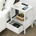 thumbnail image 5 of Nightstand Bottom Wood Drawer with Chargers White, 5 of 5