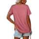 thumbnail image 4 of Camisetas de mujer con cuello en V de manga corta de verano Tops sueltos Fokelyi WRHS-189-1, 4 of 4
