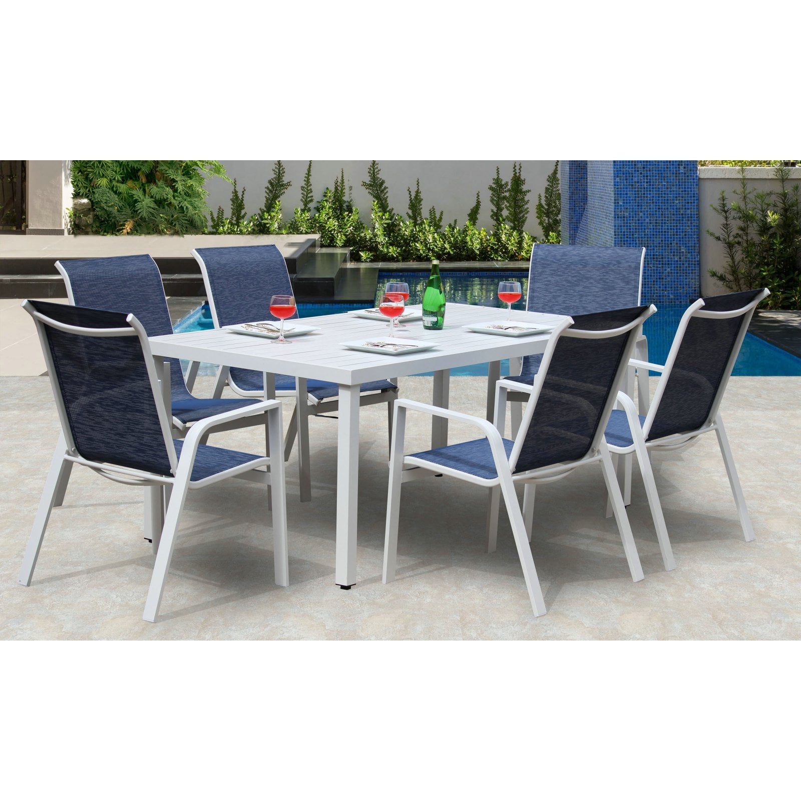 Bellini Home And Gardens Hampton Aluminum 7 Piece Patio Dining Set Bellini Home And Gardens Hampton Aluminum 7 Piece Patio Dining Set Com