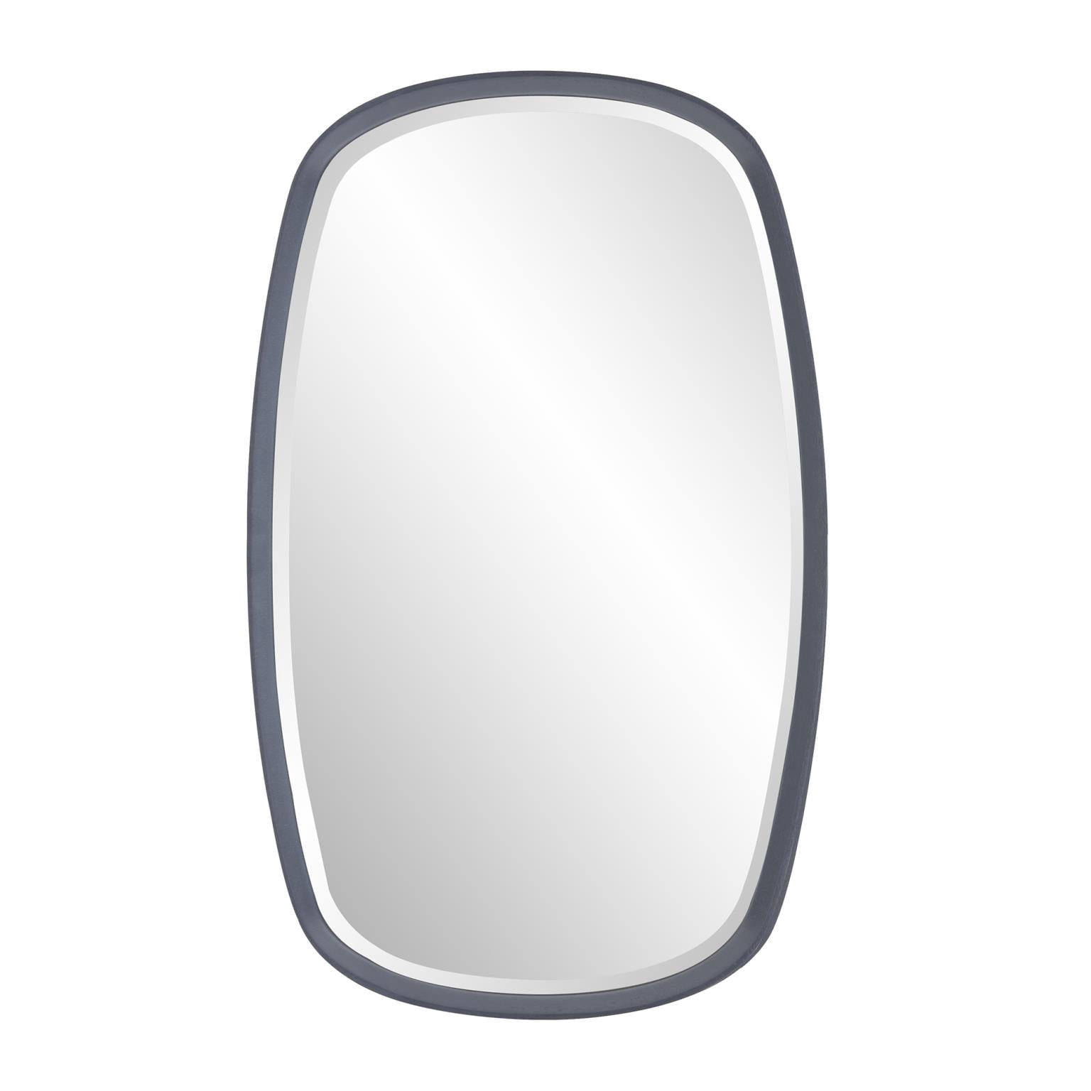 Tyler Dillon Rectangular Gray Wood Framed Asher Wall Mirror