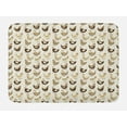 thumbnail image 1 of Chicken Bath Mat, Farming Village Animals with Polka Dots Retro Pattern Agriculture Theme, Plush Bathroom Decor Mat with Non Slip Backing, 29.5" X 17.5", Tan Off White Brown, by Ambesonne, 1 of 2