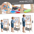 thumbnail image 3 of AILEEKISS Kids Art Easel Double-Sided Art Easel with Whiteboard and Chalkboard for Painting, Grey, 3 of 10
