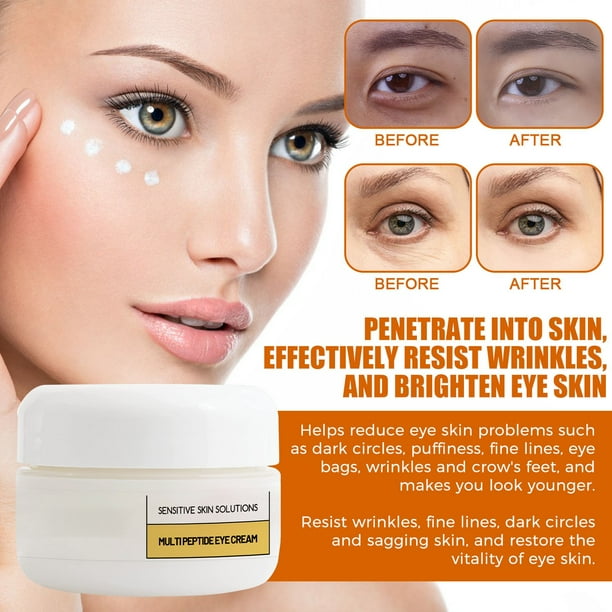 HALJEN Peptide Eye Care Reduces Eye Bags Dark Circles Moisturizes Brightens  Repairs and Tightens The Skin Around The Eyes 15g(White)