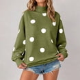 thumbnail image 2 of UDAUDU Polka Dot Sweatshirt for Women Trendy Mock Neck Oversized Pullover Tops Long Sleeve Casual Y2K Cute Fall Winter Going Out Sweatshirt S, 2 of 6
