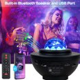 thumbnail image 3 of Lámpara Proyección de cielo estrellado con luz nocturna proyector LED colorido de Ehuebsd galaxia USB luz de atmósfera compatible con Bluetooth decoración para dormitorio de niños, 3 of 9