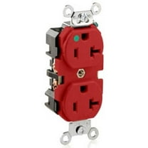 Leviton 8300-R 20A 125V Extra Heavy Duty Hospital Grade, Duplex Receptacle, Red (10 Pack)