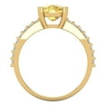 thumbnail image 4 of 3.96ct cushion cut yellow natural citrine 14k yellow gold Bridal Wedding Engagement Promise Anniversary Ring for Women size 4.5, 4 of 7