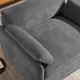 thumbnail image 2 of 50*43" Oversized Chenille Single Sofa Chair, Wide and Deep Seat Accent Chair, Modern Upholstered Comfy Armchair, Couch Lounge with Pillows for Living Room&Apartment (Gray), 2 of 11