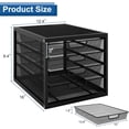 thumbnail image 4 of Mesh Desk Organizer with 4 Tier Sliding Drawers, Office Supplies Desktop Organizers and Accessories Stationery Storage, Paper Sorter, File Binder Organizer for Home Office School,Black, 4 of 7