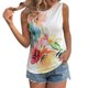 thumbnail image 5 of Gibobby Camiseta de flores pintadas de posicionamiento para mujer, chaleco sin mangas, camiseta informal, blusa suelta(RD1,CH), 5 of 5