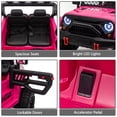 thumbnail image 7 of Ambifirner 24V 2 Seater Ride On Car, 4WD x 550 Motors, 4-EVA Wheels, Remote Control, LED Lights & Music, Spring Suspension, Ride On Toys for Big Kids, Max 110 lbs,Pink, 7 of 7
