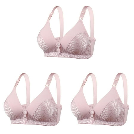 eathable Bra Bras Pack for Women for The Middle and Womens Bras Push Up Plus Size Elderly without Steel Rings Pack of Bras Medium Cup Bra ceangrtro Gold (3Packs) Gold (3Packs)