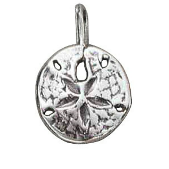 Sterling Silver 24" .8mm Box Chain 3D Sand Dollar Pendant Necklace