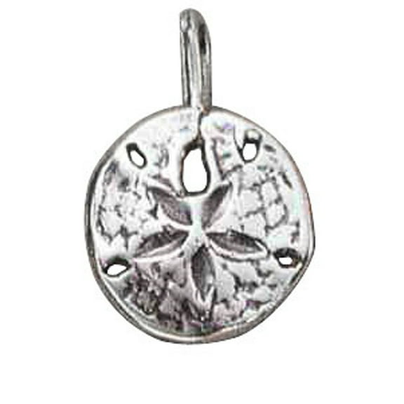 Sterling Silver 16" .8mm Box Chain 3D Sand Dollar Pendant Necklace