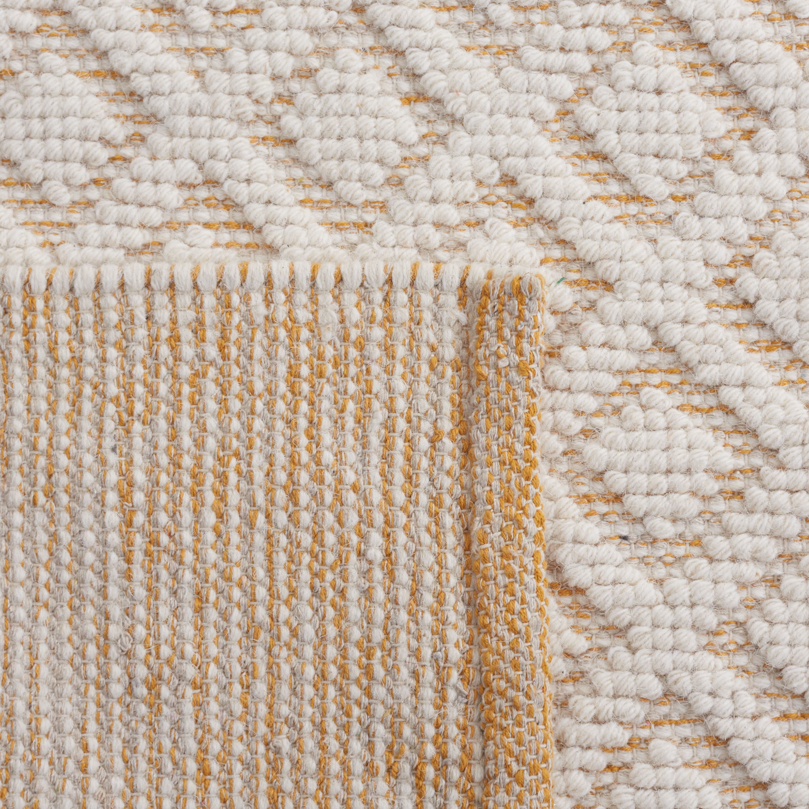 SAFAVIEH Vermont Thurstan Geometric Wool Area Rug, 3' x 5', Ivory/Gold