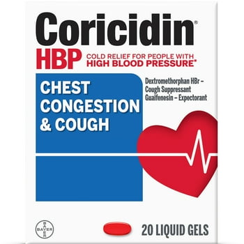 Coricidin HBP Chest Congestion &  Medicine, Liquid Gels, 20 Ct