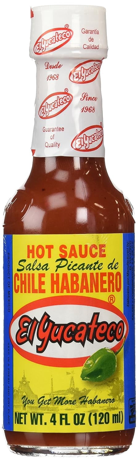 Pack of 12, El Yucateco Green Habanero Hot Sauce, 4 fl oz