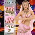 thumbnail image 4 of Belly Dance Hip Scarf Women's Tie Waist Wrap 128 Coin Skirt for Belly Dance Performance Parties Rave Halloween, 4 of 7