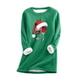 thumbnail image 1 of MIASHUI Chandail en Molleton de Base pour Femmes, Manches Longues, Col Rond, Poche, Épais en Polaire, Vert, XXXXXL, 1 of 5