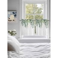 thumbnail image 4 of Half Window Curtain 36 Inches Long, Teal Botanical Window Treatment Curtain Drapes, Sage Green Eucalyptus Leaves Watercolor Small Tier Curtains for Bathroom Over Sink, 27.5"x36", 2 Panels, 4 of 7