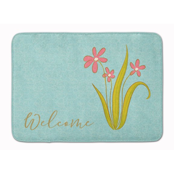 Flowers Welcome Machine Washable Memory Foam Mat
