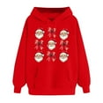 thumbnail image 4 of SnZhen Christmas Women's Hoodies Fashion Printed Pocket Long Sleeved Hooded Comfortable Sweatshirt Tops Z-Red XXL, 4 of 5