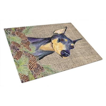 

Caroline s Treasures Doberman Glass Cutting Board Large