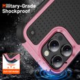 thumbnail image 5 of Dteck Case for iPhone 16 Pro,Shockproof Silicone Heavy Duty Dual Layer Protective Hard PC Textured Back & Soft Bumper Cover for iPhone 16 Pro,Pink, 5 of 7