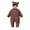 Brown, variant on Baby Fleece Jumpsuits Long Sleeve Soft Comfort Hooded Winter Warm Hooded Onesie Brown 1