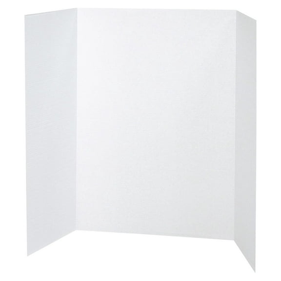 Tri-Fold Presentation Board, 40"X28", Pack of 8, White,