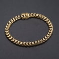 thumbnail image 2 of QQTDFG Men Miami Cuban Curb Link Chain HEAVY Gold Plated 316L Stainless Steel Bracelets-11 inch-8mm wide-Gold, 2 of 5