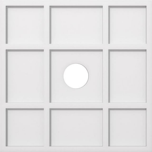 Ekena Millwork CMP24RK-04000 24 in. OD x 4 in. ID Square Rubik Architectural Grade PVC Contemporary Ceiling Medallion