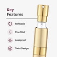 thumbnail image 5 of Lisapack 8ML Atomizer Perfume Spray Bottle for Travel, Empty Refillable Cologne Dispenser, Portable Sprayer (Gold), 5 of 9