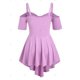 thumbnail image 2 of Talla grande hombro frío roto irregular camiseta Rosegal  Camisetas tallas grandes, 2 of 5