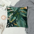 thumbnail image 2 of Chilfamy Hello Summer Vibes Palm Leaves Decorative Throw Pillow Covers, Sunshine Tropical Plant Monstera Porch Outdoor Pillowcase, Green Pink Stay Awhile Hawaii Cushion Case Home Decor 24x24in, 2 of 5