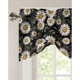 thumbnail image 3 of Tie Up Valance Curtain for Kitchen,White Daisy Flower Green Leaves Rod Pocket Short Curtains Adjustable Tie-Up Shade Valances,Blossom Floral Seamless Window Treatment for Bathroom Living Room Bedroom, 3 of 8