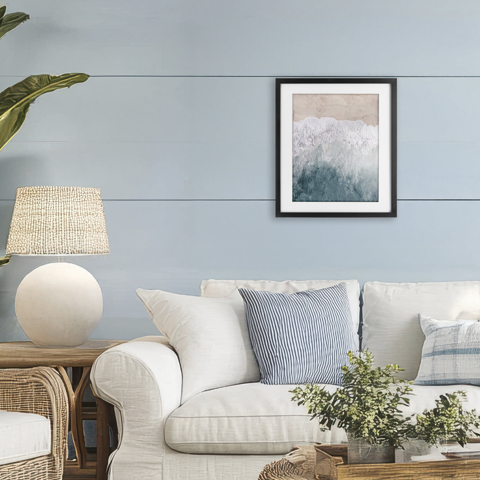 Stupell Industries Beach Top Shore Black Framed Print Under Glass, design by Kim Allen