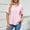 Pink, variant on Oplxuo Short Sleeve Button Down Tops for Women Summer Casual Lapel Denim Blouse Loose Versatile Tunic Jean Shirts