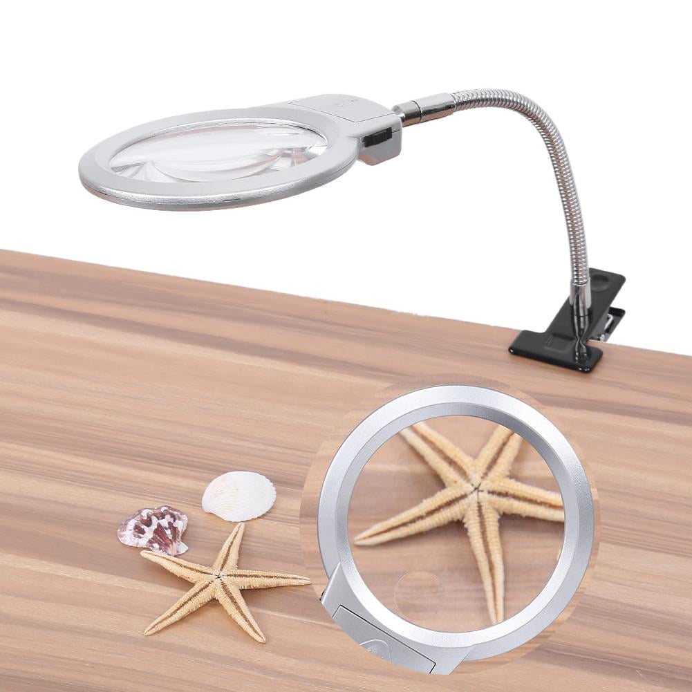 Yosoo Dimmable Magnifying Desk Lamp LED Light - Lighted Magnifier with Utility Clamp Magnifying ...
