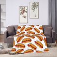 thumbnail image 5 of Hot Dog Food Throw Blanket Super Soft Warm Bed Blankets for Couch Bedroom Sofa Office Car, All Season Cozy Flannel Plush Blanket for Girls Boys Adults, 60"X50", 5 of 6
