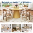 thumbnail image 3 of 43" Round Dining Table for 4, Wooden Dining Room Table with Pedestal Base, Modern Farmhouse Kitchen Table for Home, Dining Room, Living Room（Only  Table）-Natural, 3 of 7