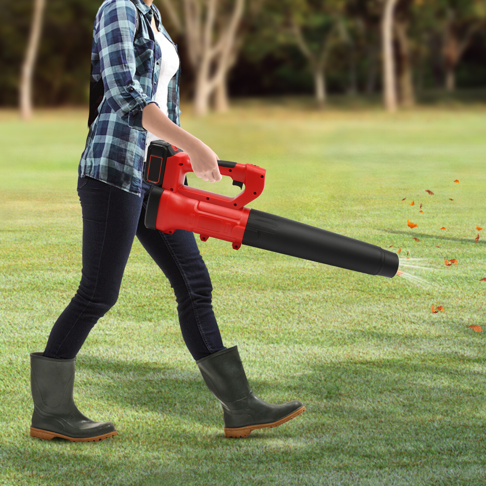 ToppiJoy 6-Speed Electric Leaf Blower Cordless, 21V Battery Powered Leaf Blower with Battery and Charger, Dial Control Leaf Blowers for Lawn Care, Fallen Leaves, Debris, Dust