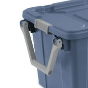 Sterilite Extra-Large Wheeled Industrial Storage Bin, 40 Gallon Durable Plastic Storage Tote with Latching Lid and Pull Handle, Blue, 2 Pack