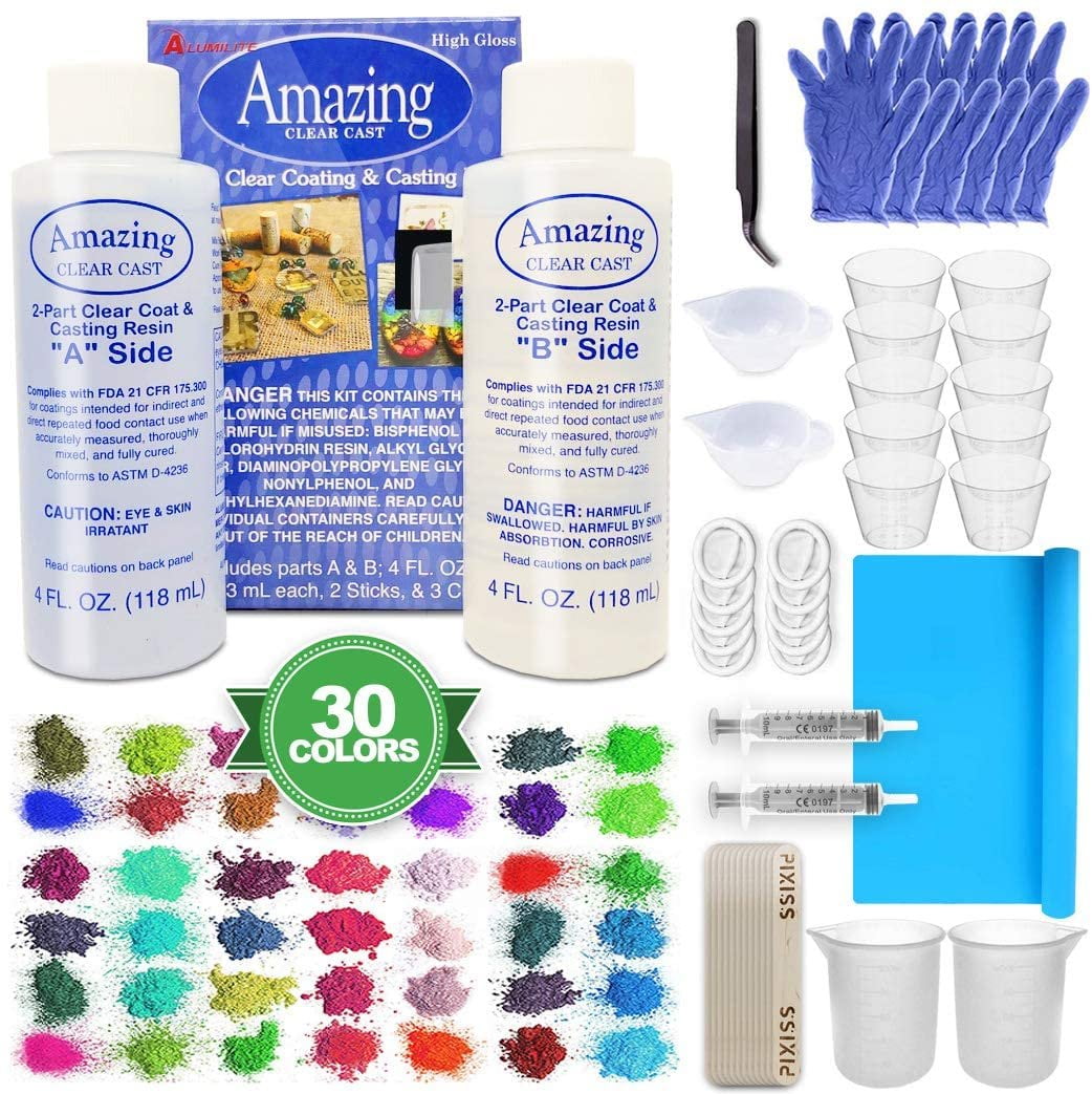 Amazing Clear Cast Bundle Amazing Clear Cast Resin 8 Ounce, Pixiss 30