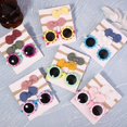 thumbnail image 4 of 2 unids/pack Vintage niños verano diadema con lazo gafas de sol redondas gafas de sol para niños gafas de protección accesorios para el cabello de bebé, 4 of 5